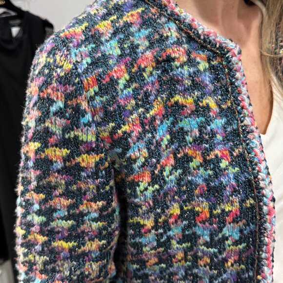 *AUTHENTIC* CHANEL - Multicolor Tweed Jacket, Size 42 - Picture 7 of 16